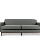 Oslo three seater couch in grey linen fabric front view