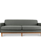 Oslo three seater couch in grey linen fabric front view