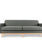 Oslo three seater couch in grey linen fabric front view
