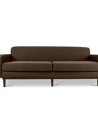 Oslo three seater couch in brown linen fabric front view