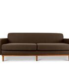 Oslo three seater couch in brown linen fabric front view