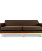 Oslo three seater couch in brown linen fabric front view