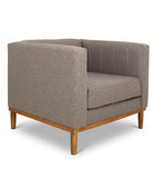 Shelley single seater couch grey linen angled view