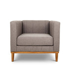 Shelley single seater couch grey linen front view