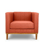 Shelley single seater couch ginger linen front view