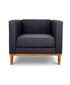 Shelley single seater couch charcoal linen front view