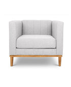 Shelley single seater couch cream linen front view