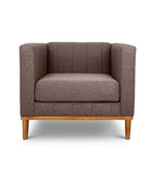 Shelley single seater couch brown linen front view