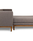 Shelley three seater L shape couch grey linen side view