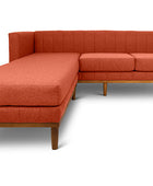 Shelley three seater L shape couch ginger linen front view