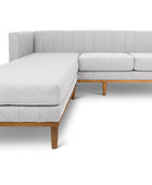 Shelley three seater L shape couch cream linen front view