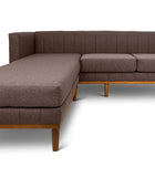 Shelley three seater L shape couch brown linen front view