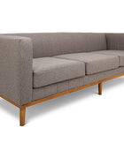 Shelley three seater couch grey linen angled view