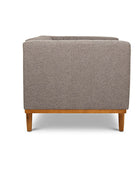 Shelley three seater couch grey linen side view