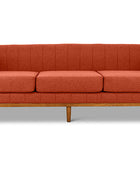 Shelley three seater couch ginger linen front view