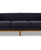 Shelley three seater couch charcoal linen front view