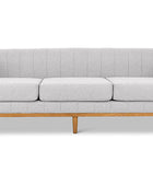 Shelley three seater couch cream linen front view