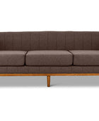 Shelley three seater couch brown linen front view