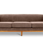 Shelley three seater couch dust brown suede front view