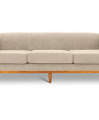 Shelley three seater couch rice suede front view