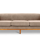 Shelley three seater couch sand suede front view