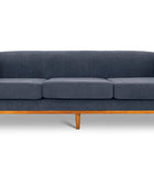Shelley three seater couch slate suede front view