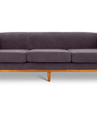 Shelley three seater couch taupe suede front view