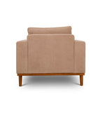 Sophia single seater couch in sand suede fabric back view