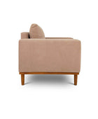 Sophia single seater couch in sand suede fabric side view