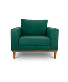 Sophia single seater couch in seaweed suede fabric front view