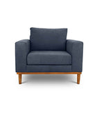 Sophia single seater couch in slate suede fabric front view