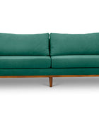Sophia three seater couch in seaweed suede fabric front view