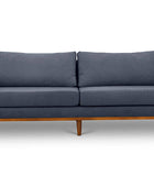 Sophia three seater couch in slate suede fabric front view